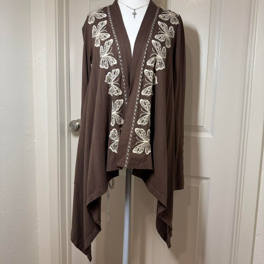 Johnny Was Fairy Western Jerri Draped Butterfly Cardigan Open Front Boho Sz S